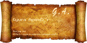 Gyura Agenór névjegykártya